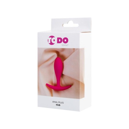 Anal plug hub, silicone, pink color, 7.2 cm, d = 2 cm-3