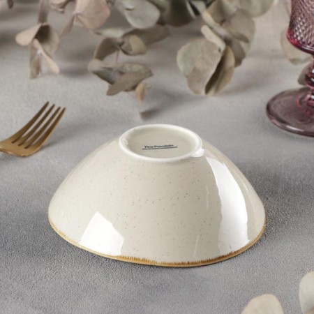 Ceramic sapphire salad, 14 × 13.5 × 5 cm, beige color-1