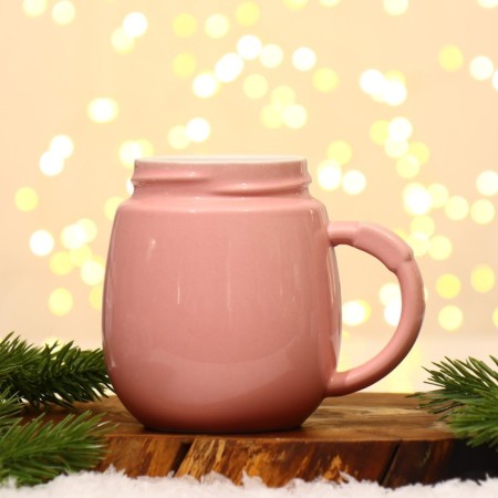 Ceramic mug “Everything will come true”, 450 ml, pink color-5