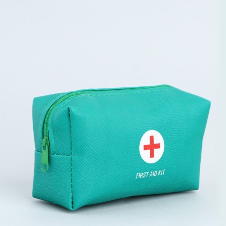 Patch of artificial leather "FIRST AID KIT", 14*10*5 cm, green color-2