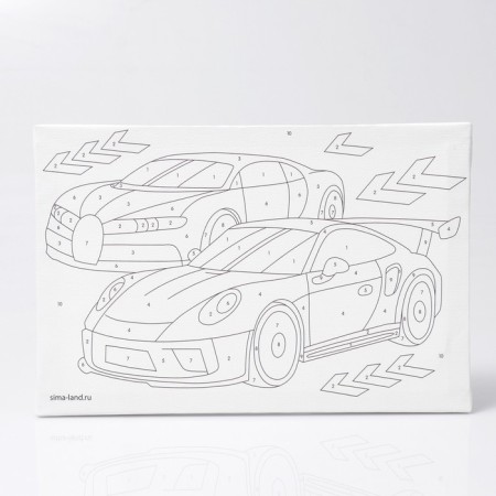 Picture on numbers for children "Fast Cars", 20 x 30 cm-3