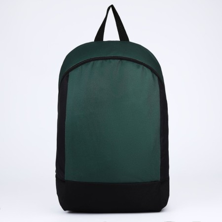 School textile Backpack 46x30x10 cm, vertical pocket, green color-1