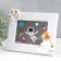 Photo frame plastic 12x17 cm "Cosmonaut and rockets" White with gold 19.5x24.5 cm