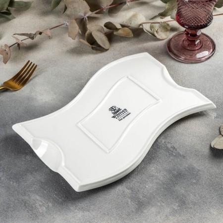 Porcelain dish, 26 × 17.5 cm, white color-2
