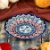 Plate of the Rishtan ceramics "Flowers", blue, flat, 15 cm