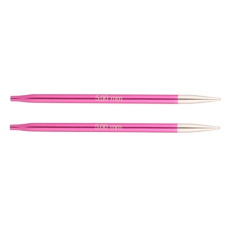 The knitting needles are removable shortened Zing KnitPro, for a cable 20 cm/5.00 mm 47525