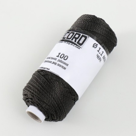 Thread twisted PP 3PR d = 1.1mm (100, ser, black, yellow, beige, fiol, c4 "set 5 pcs)-2
