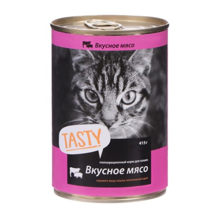 Wet Tasty feed for cats, meat assorted in sauce, railway, 415 g