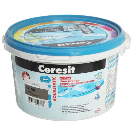 Elastic water-repellent grout Ceresit CE40 Aquastatic (1-10 mm), anthracite, 2 kg