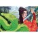 Diamond mosaic with partial filling on the canvas "Girl with the Dragon", 20 x 30 cm
