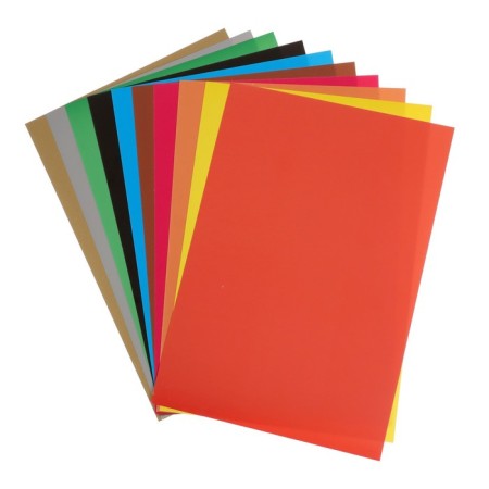 Cardboard of color A4, 10 sheets, 10 colors, magical (gold+silver), coated 230 g/m2-1