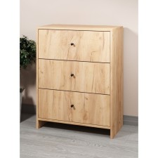 Chest of drawers 3-600, 600x300x776, quad/oak gold craft