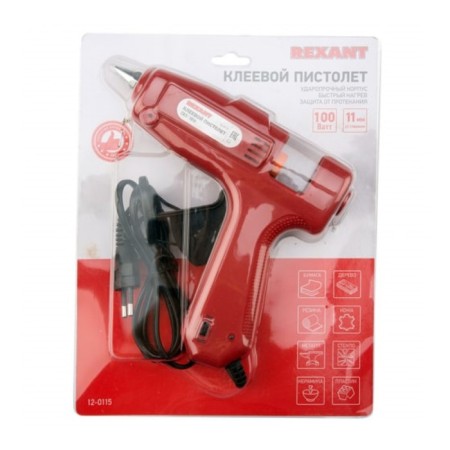 Pistol of adhesive Rexant, 100 W, Ø11 mm, with a button, protection against leakage-3