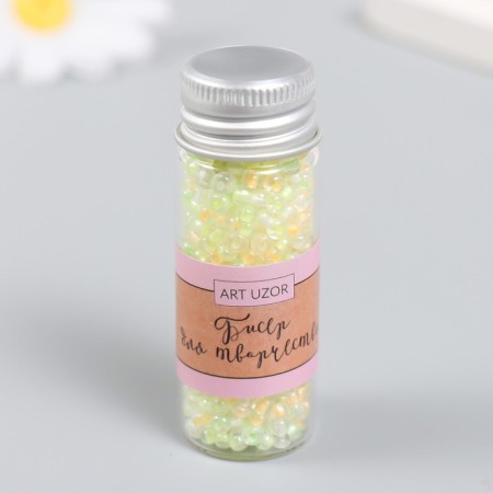 8/0 beads in the bottle "translucent with a centrality. Spring" shines under UV 20 g2x2 cm cm