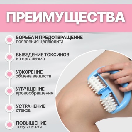 Roller massage, with spikes, universal, 14 × 10 × 5 cm, mix color-1