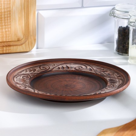 Angob plate, 2 x 19 x 19 cm