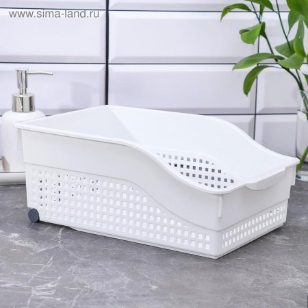 Container for storage Economic "loft", 31 × 21 × 12.5 cm, on wheels, white color-6
