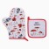 Set of kitchen. Dolyana "Mushrooms": mittens 20x28 cm, severity 17x17 cm, 35% HL, 65% PE