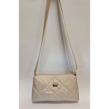Melodia bag Latte quilted fabric-1