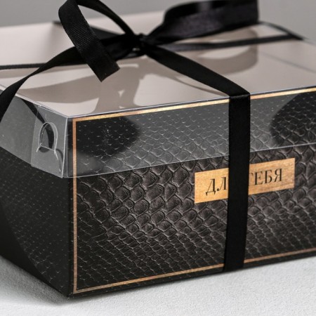 Capcake box, confectionery packaging, 4 cells “For you”, 16 x 16 x 7.5 cm-2