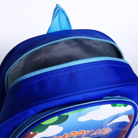 Baby backpack on lightning, 3 outer pockets, blue color-5
