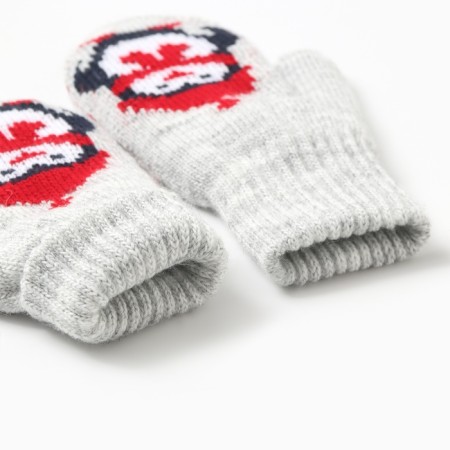 New Year. Double children's "Penguin" mittens, gray color, rr 12-2