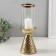 Ceramics candlestick, glass for 1 candle "ibis" d = 7.5 cm gold 10.5x10.5x29.5 cm