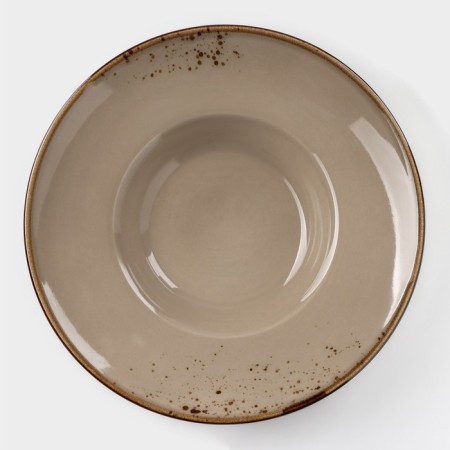 Porcelain plate for Magistro paste "Cerera", 160 ml, d = 21 cm, brown color