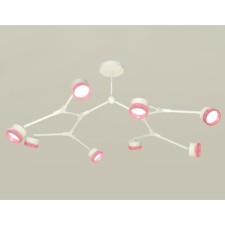A set of suspended rotary lamp with composite crystal Ambrella Light, Traditional Diy, XB9059200, 8XGX53, Color White Sand, Pink
