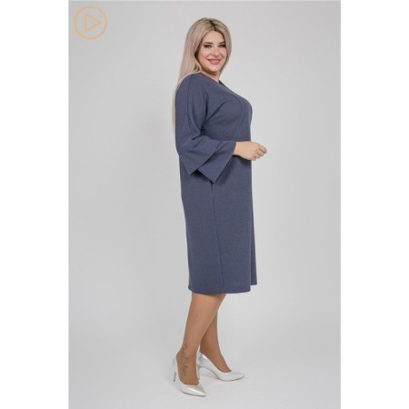 Women's dress, size 54, blue color-4