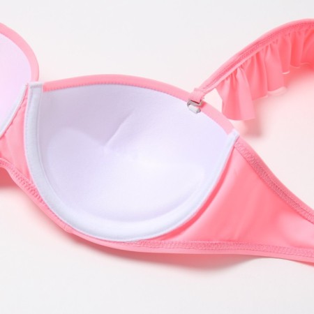 Swimsuit female separate minku color pink-black, size 48-10