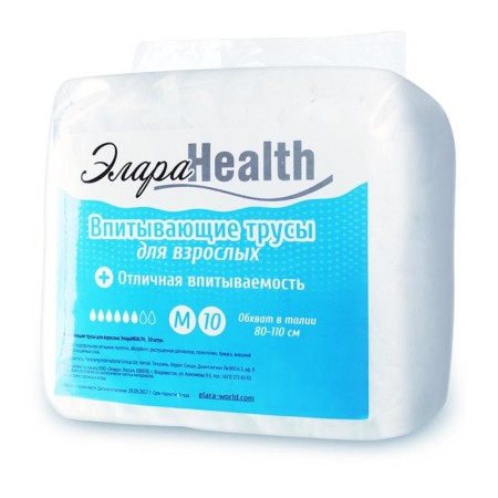 Absorbent adult underpants elara Health, size m, 10 pcs.