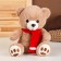Soft toy "Bear in a scarf", brown color