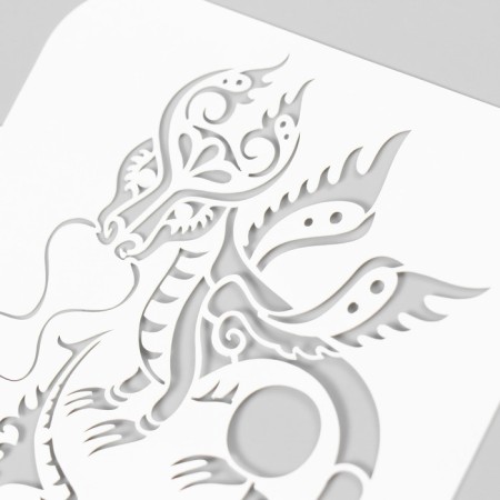 Plastic stencil "Dragon" 9x9 cm-2