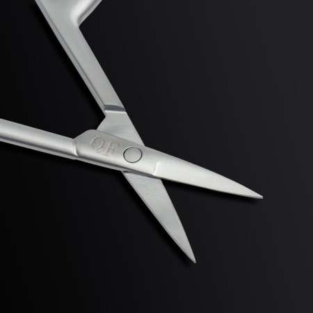Manicure scissors "Premium satin", narrow, straight, matte, 9.6 cm, silver color-10
