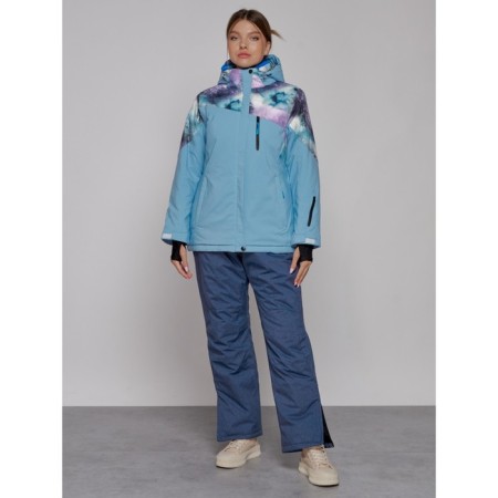 Ski jacket female winter, size 58, blue color-8