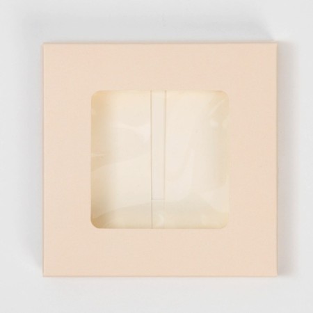Chocolate box, confectionery packaging, “handmade”, with a window, 10.2 x 1.4 x 10.2 cm-3