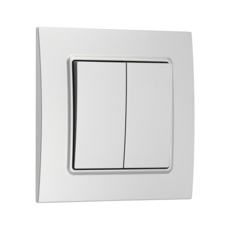 Sining Tot Elegant switch, 10 a, 2 cl., Hidden, silver-1