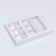 Box for 9 sweets with a shell, with a window, with thin dividers, white 14.7x14.7x3.4 cm