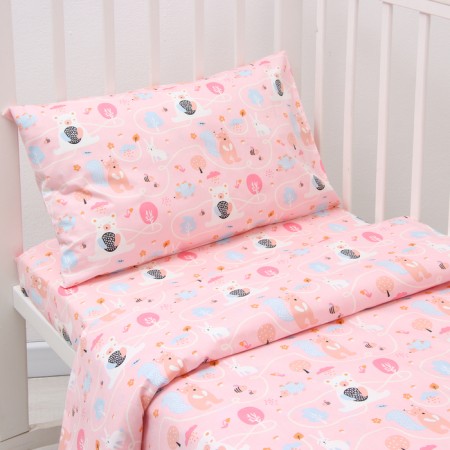 Lovelife bedding set "Forest residents" 112*143 cm, 60*120+20 cm, 40*60 cm, satin, 100% cotton-1