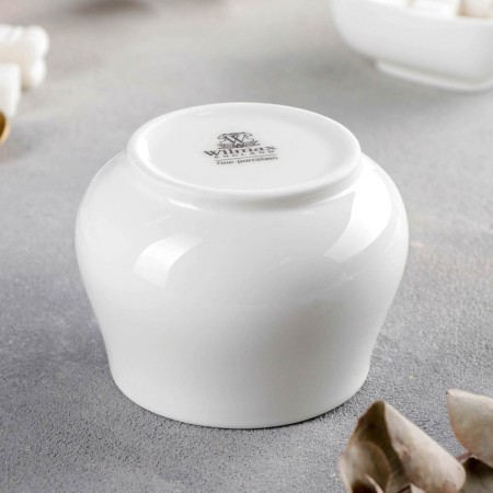 Porcelain sugar is porcelain with a lid Wilmax, 340 ml, white color-2