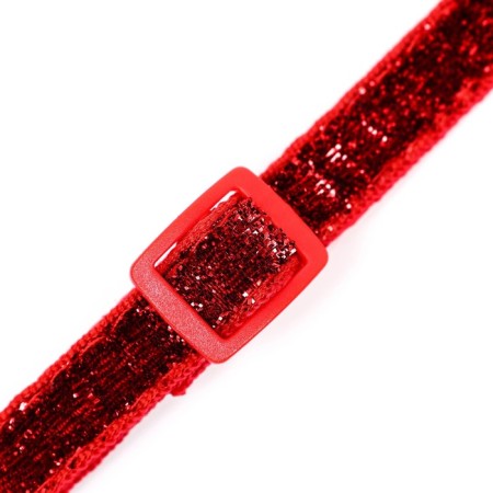 Two -layer collar with Fasteks "Glamur" 30 x 1 cm, red-5