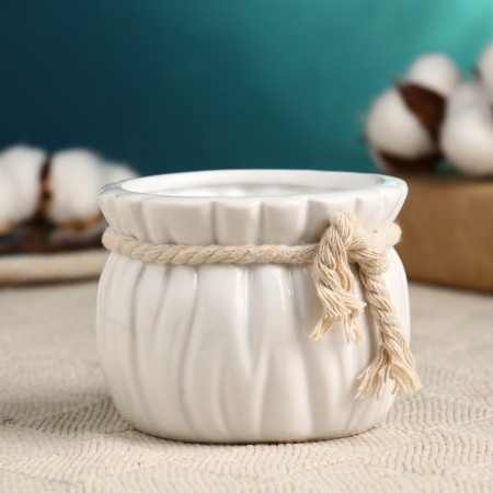 Kashpo "Martin bag" round, 9x7cm, white