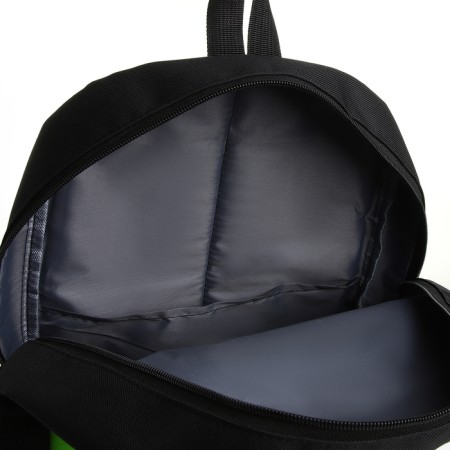 School backpack, 2 lightning departments, 3 pockets, black/green color-5