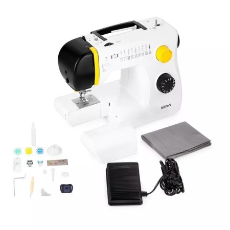 Sewing machine KitFort KT-6057, 70 watts, 23 operations, semiautomatic device, white-hourly-8