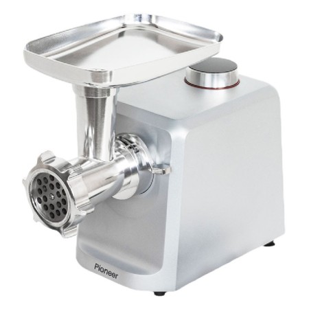 Pioneer MG110 meat grinder, electric, 2500 watts, 2.5 kg/min, reverse, 2 lattices, 1 nozzle, silver