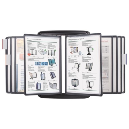 Demosystem wall -mounted on 10 gray panels A4, BRAUBERG, euro suspension