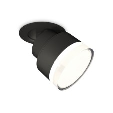 A set of a built -in rotary lamp with acrylic Ambrella Light, Techno, XM8102528, GX53, Black Sand, White matte, transparent
