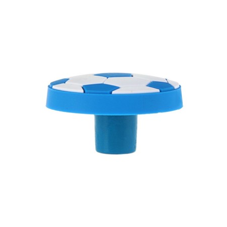 Handle Baby button KID 014, "soccer ball", rubber, white/blue-1