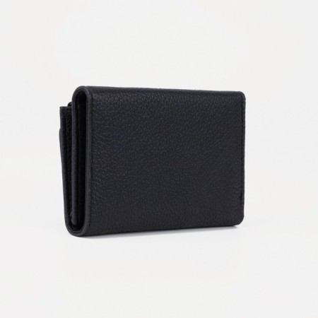 Women's wallet on the button, black color-1